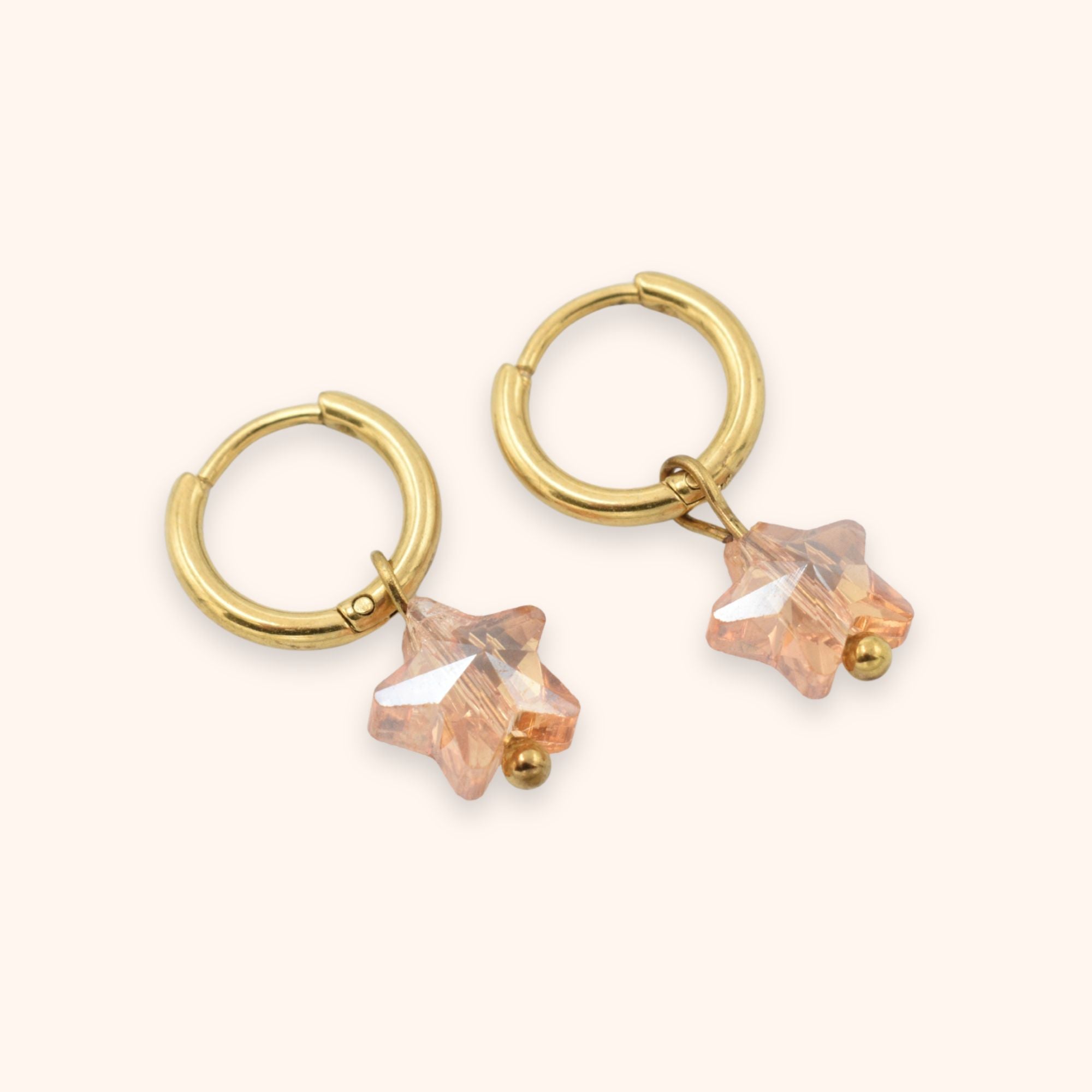 Oorringen ster champagne