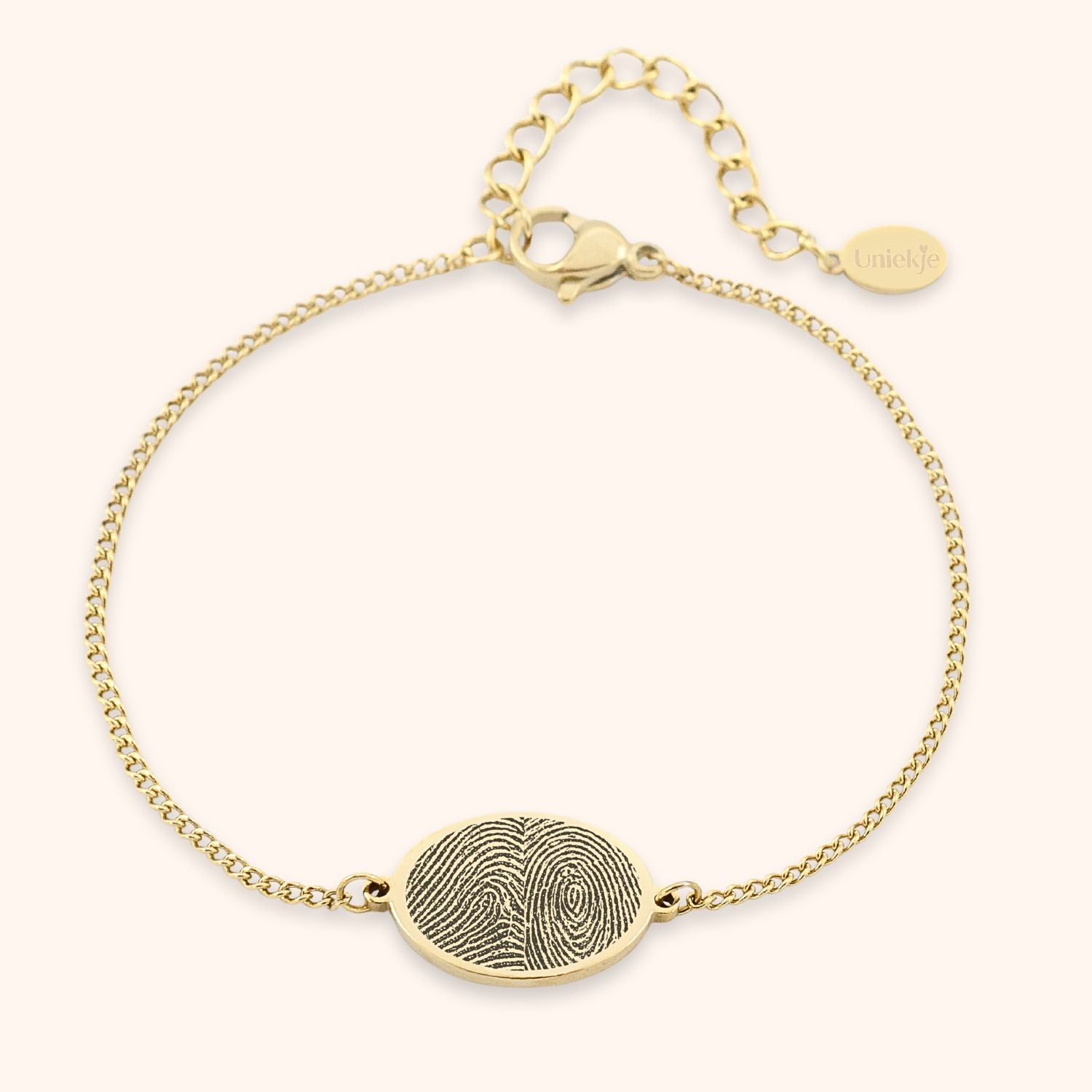Ovale armband met 2 vingerafdrukken