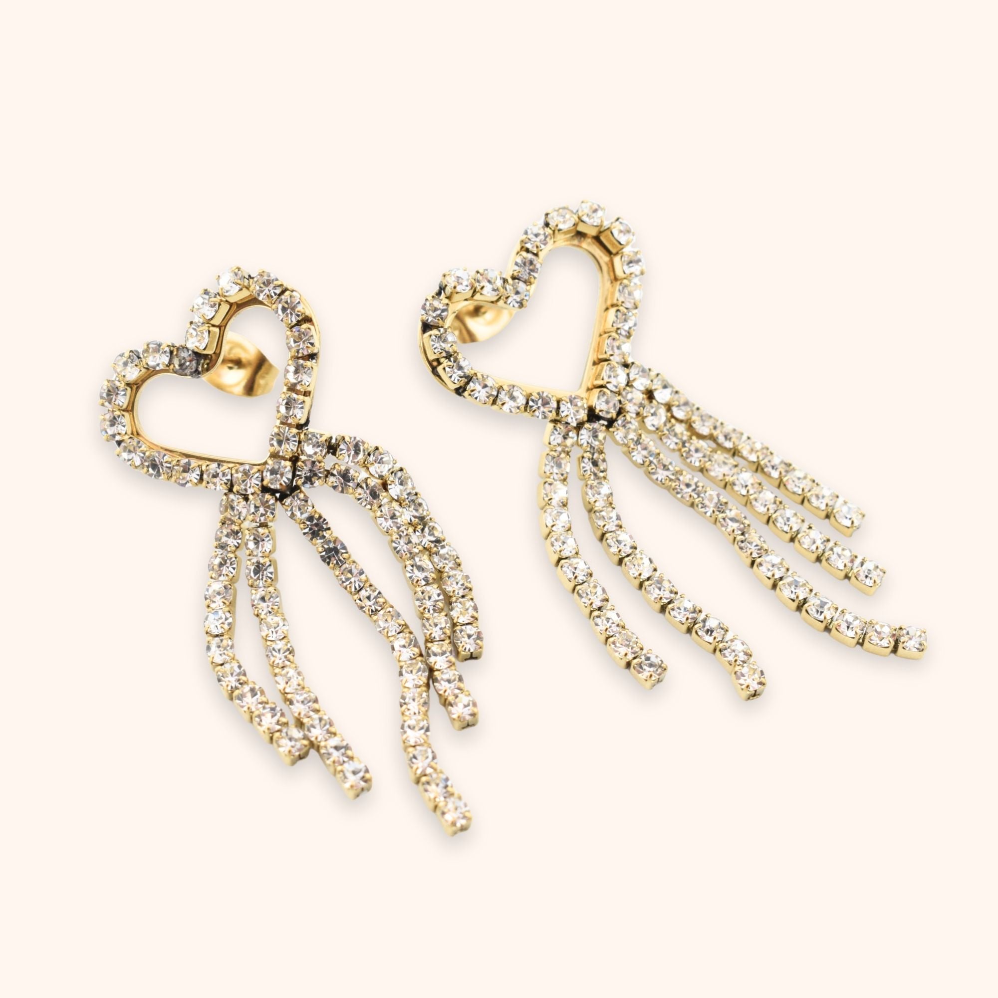 Party oorbellen strass hart