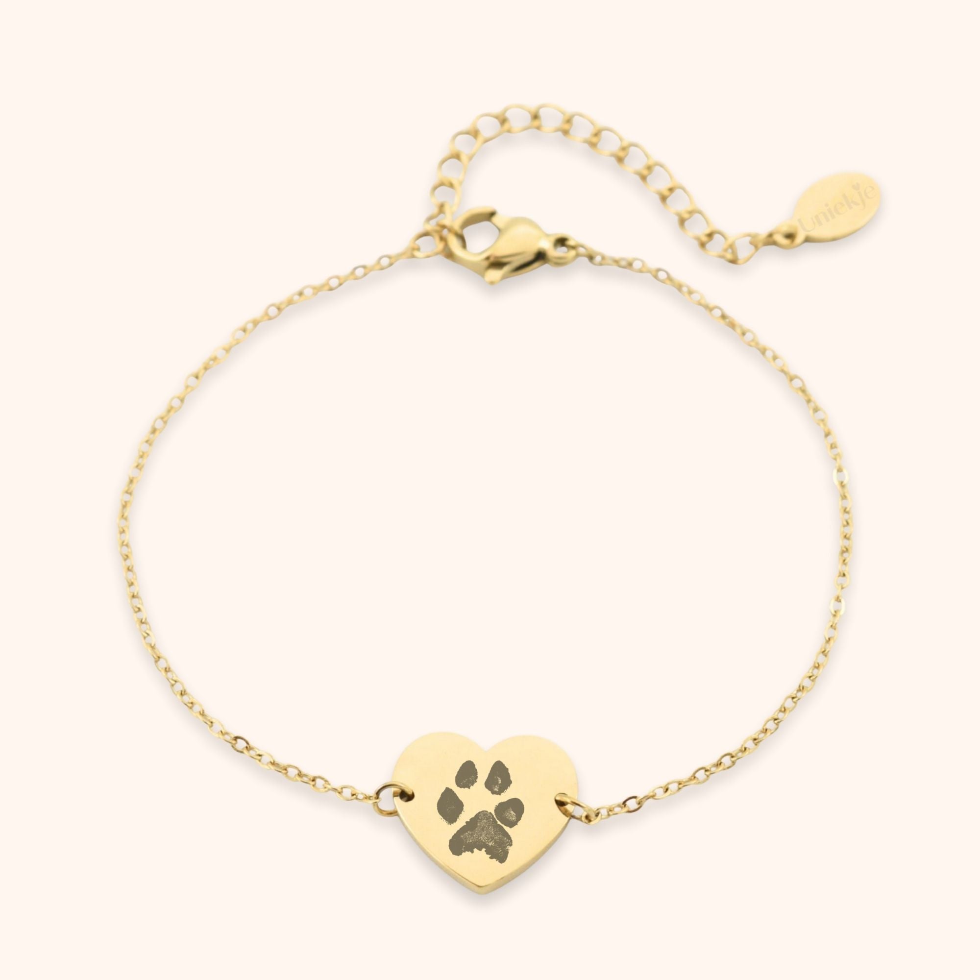 Pootafdruk armband hart