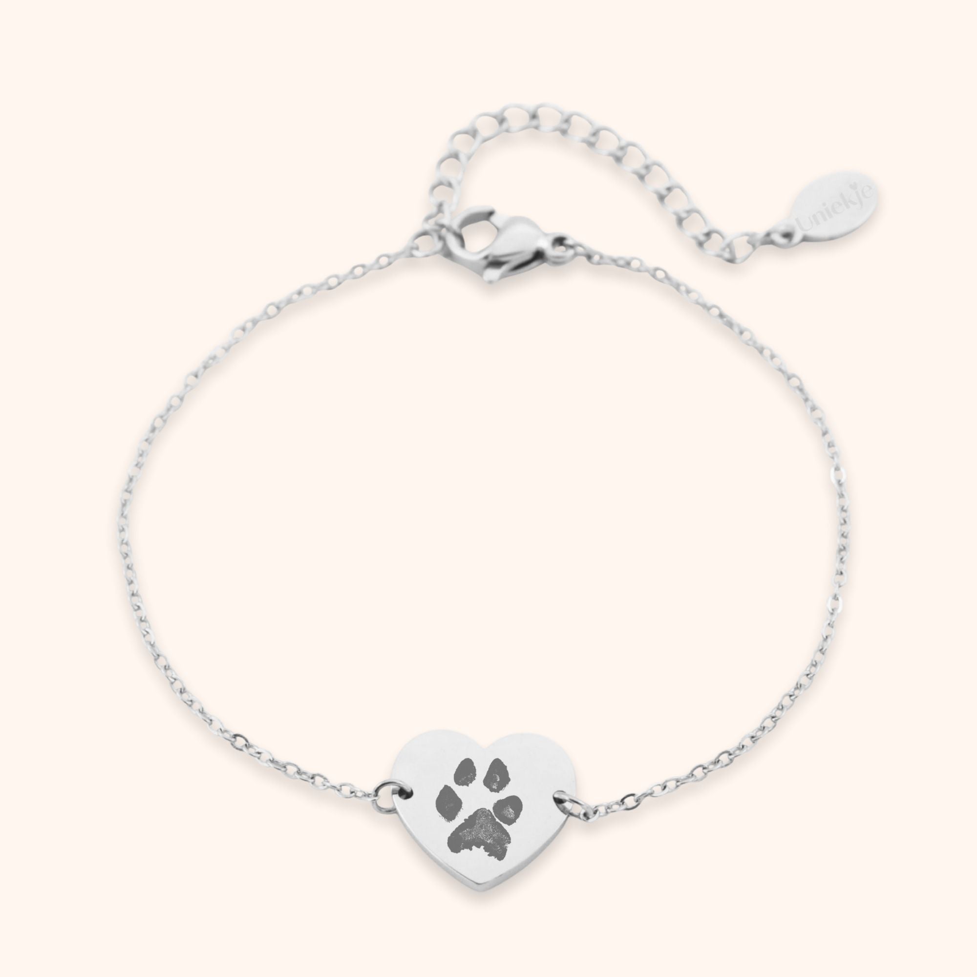 Pootafdruk armband hart