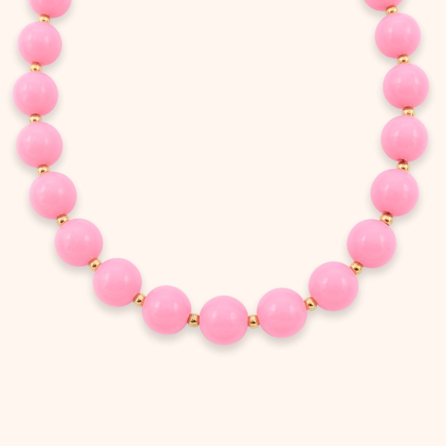 Grote kralen ketting roze
