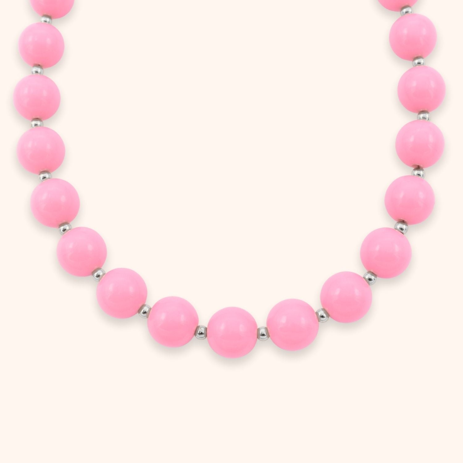 Grote kralen ketting roze