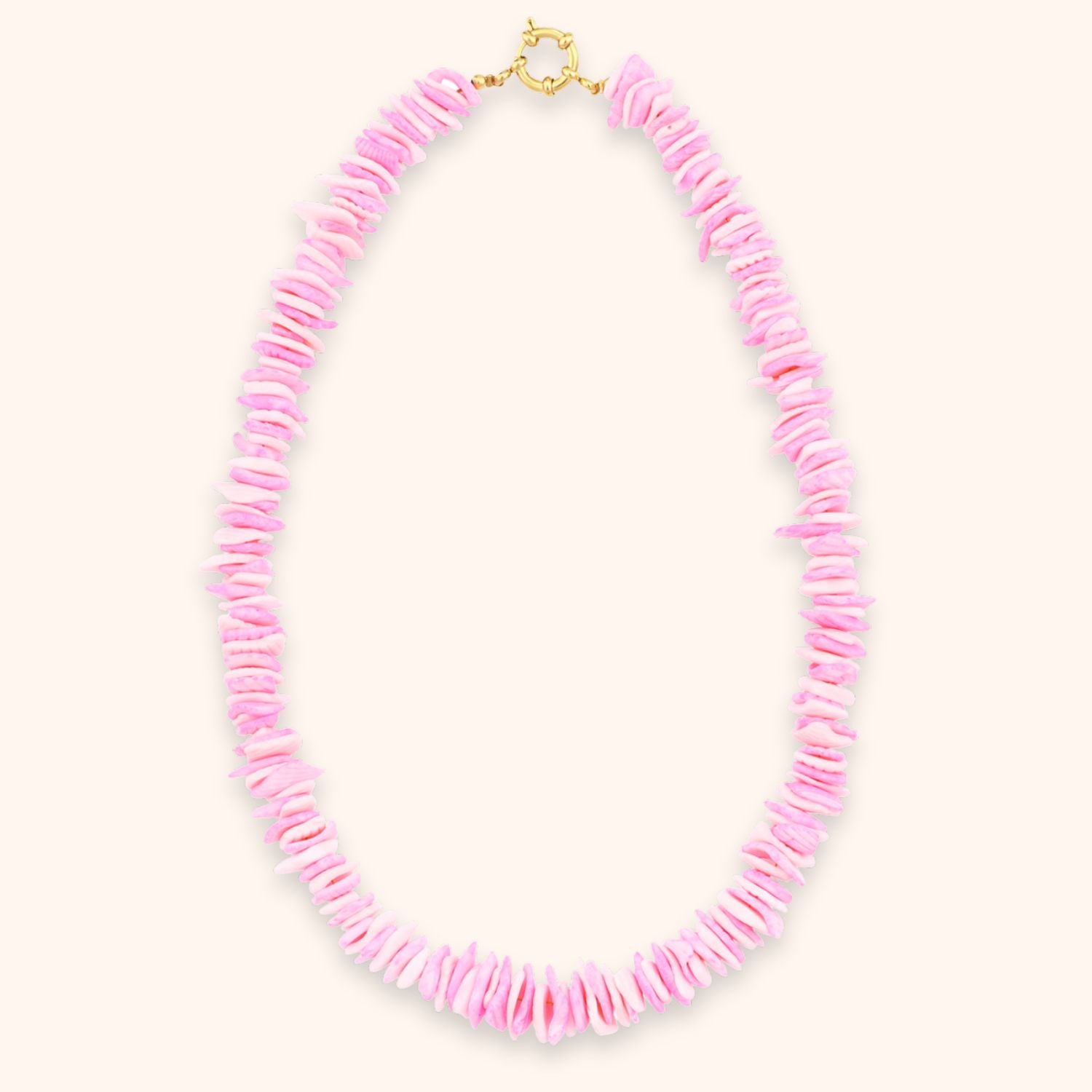 Roze schelpen ketting
