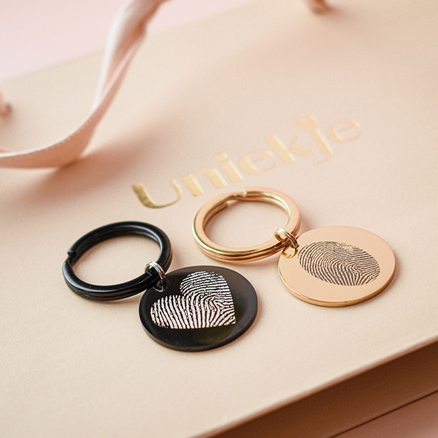 Sleutelhanger vingerafdruk ovaal