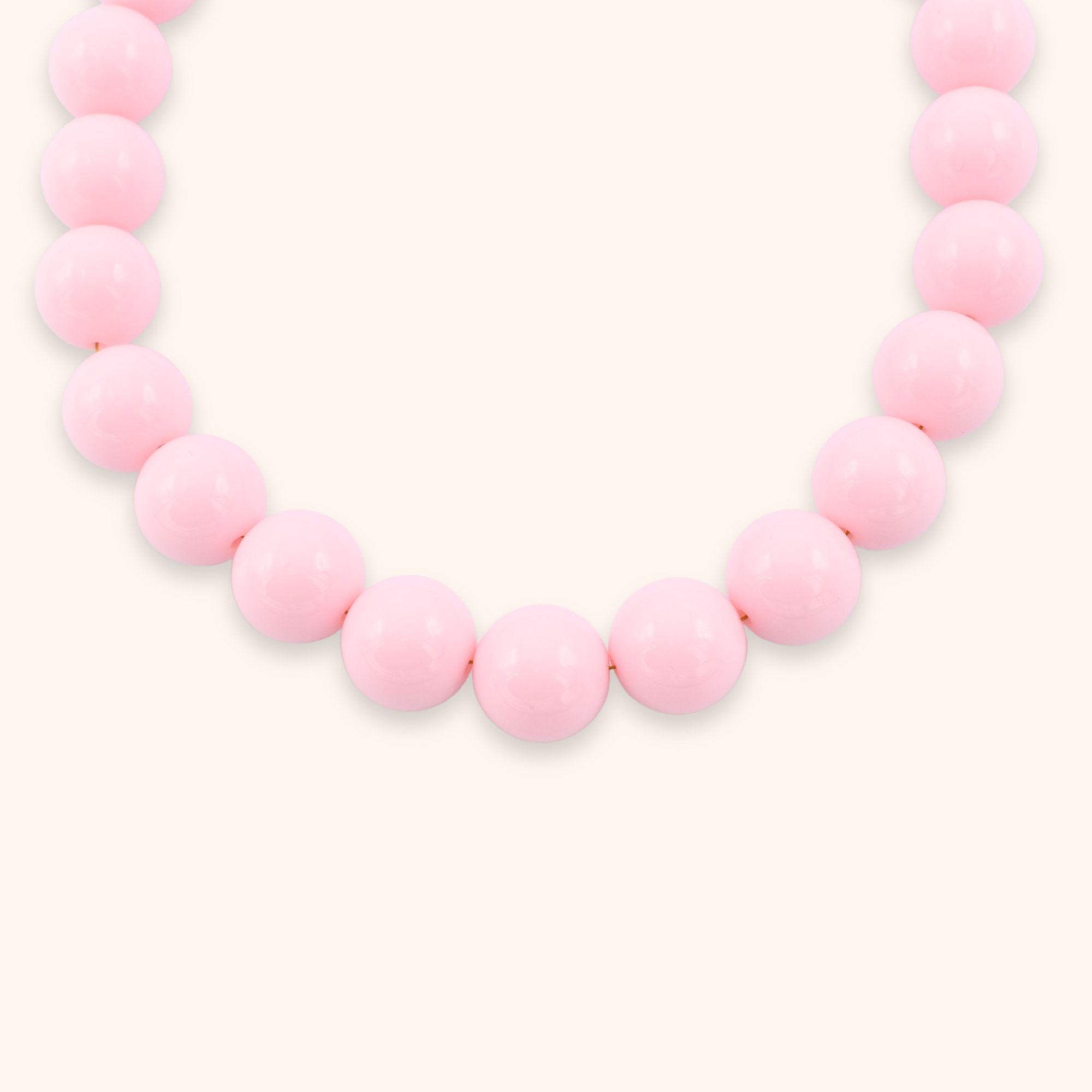 Grote kralen ketting lichtroze