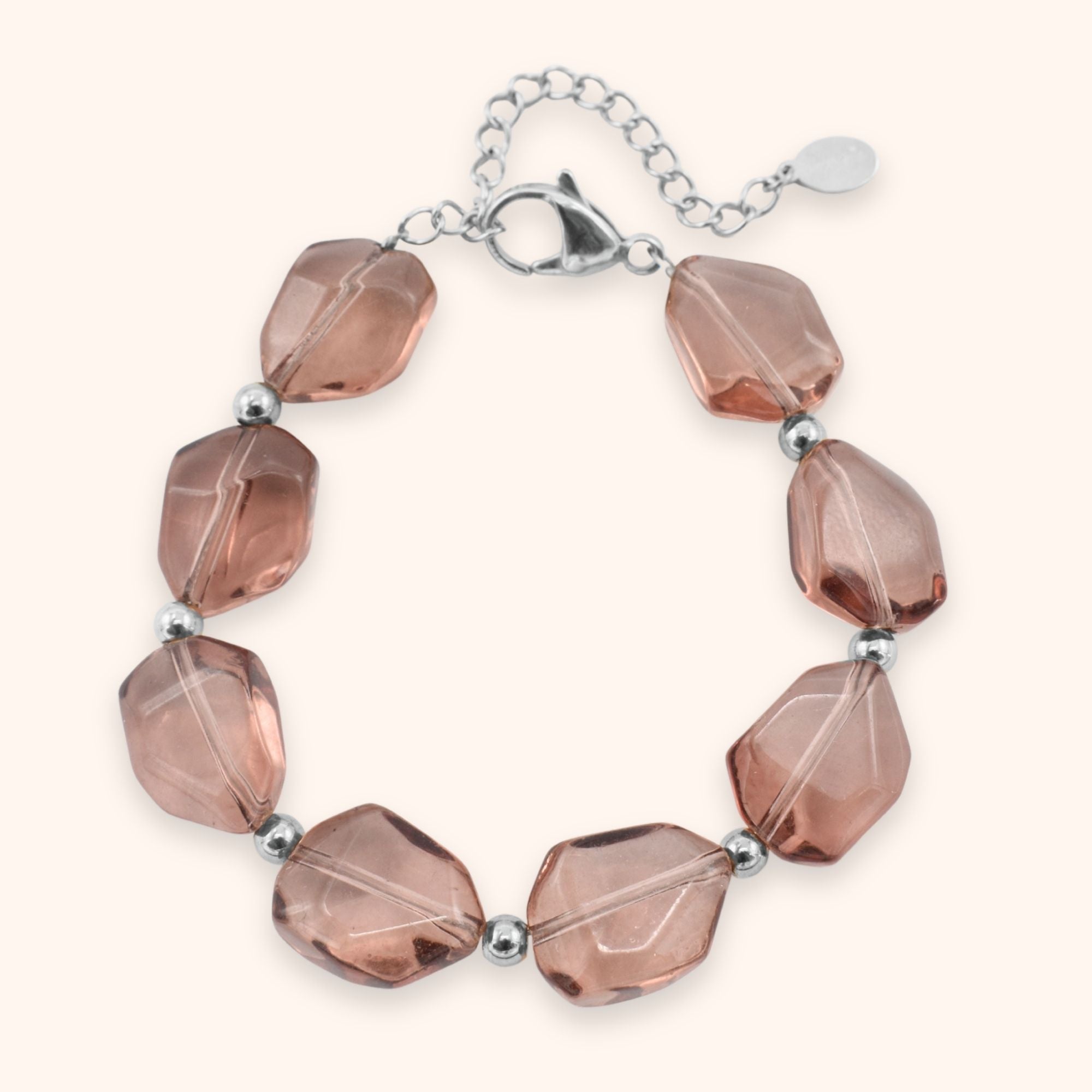 Statement kralen armband bruin