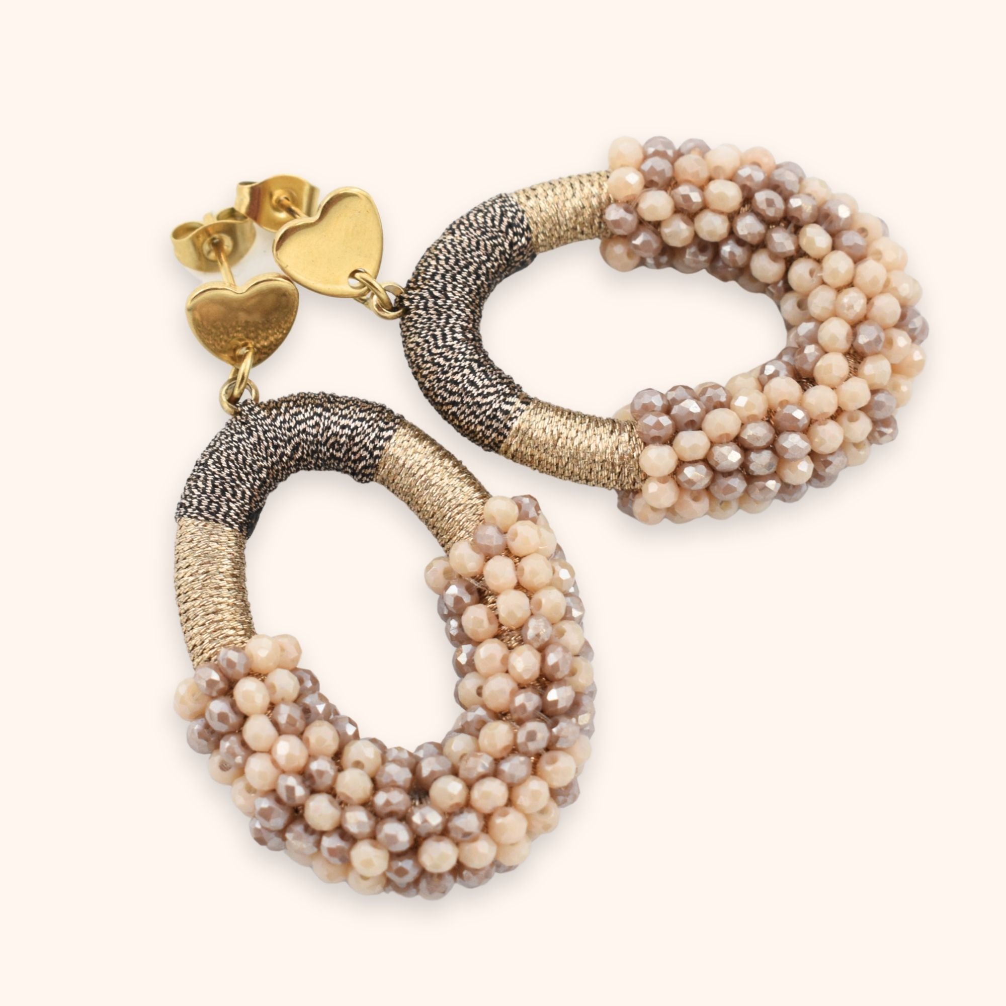 Statement oorbellen bruin ovaal