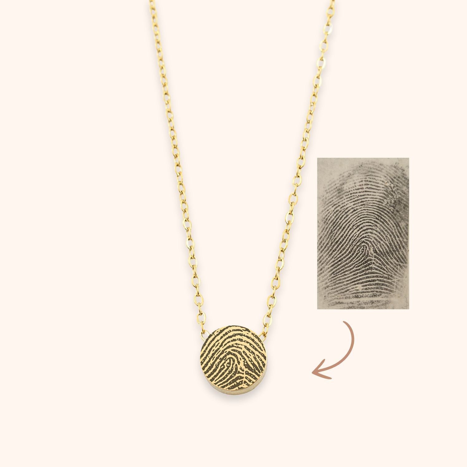 Vingerafdruk ketting klein kraaltje