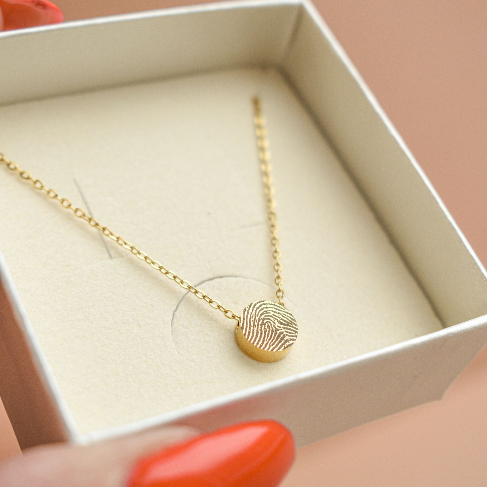 Vingerafdruk ketting klein kraaltje