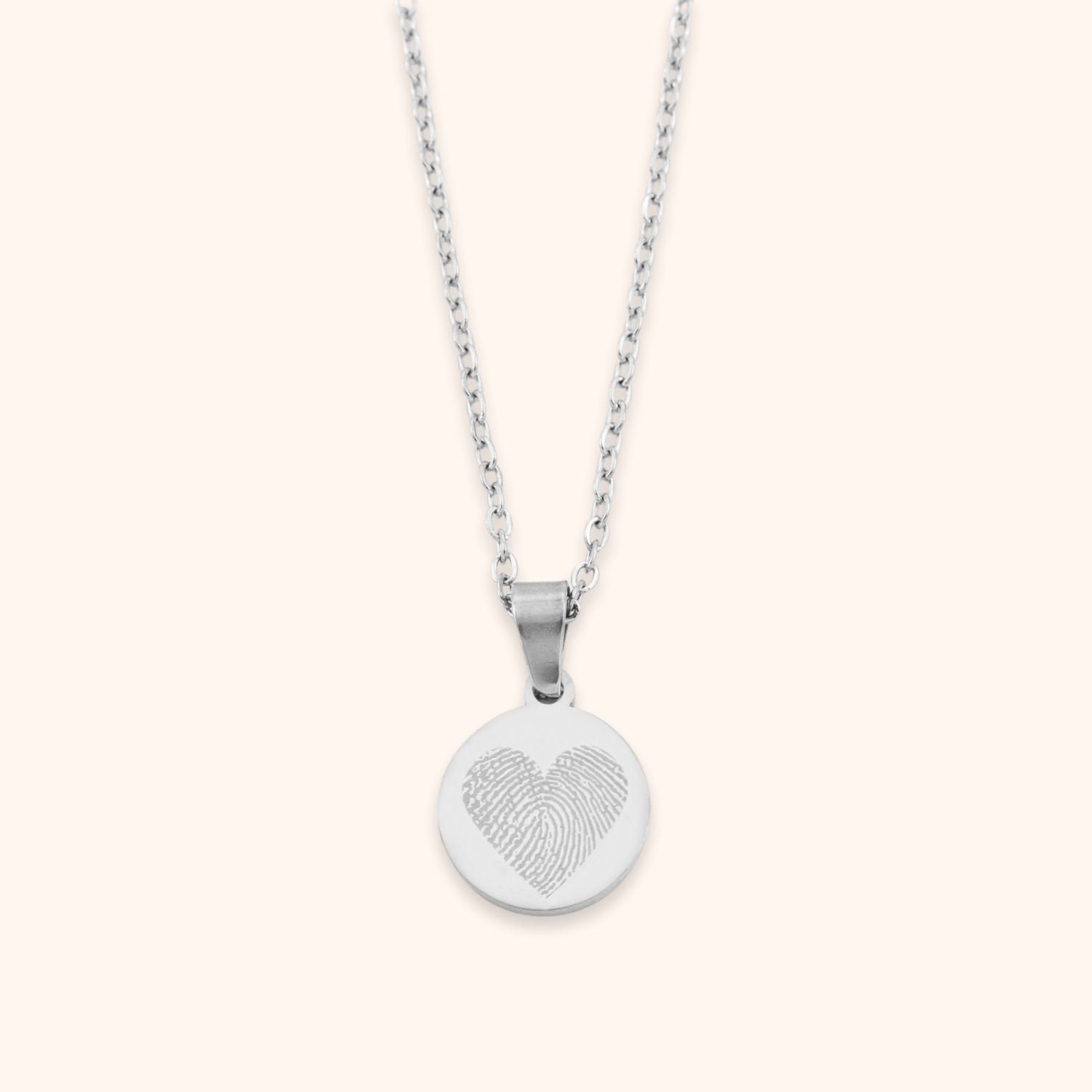 Persoonlijke vingerafdruk ketting hart vorm stainless steel