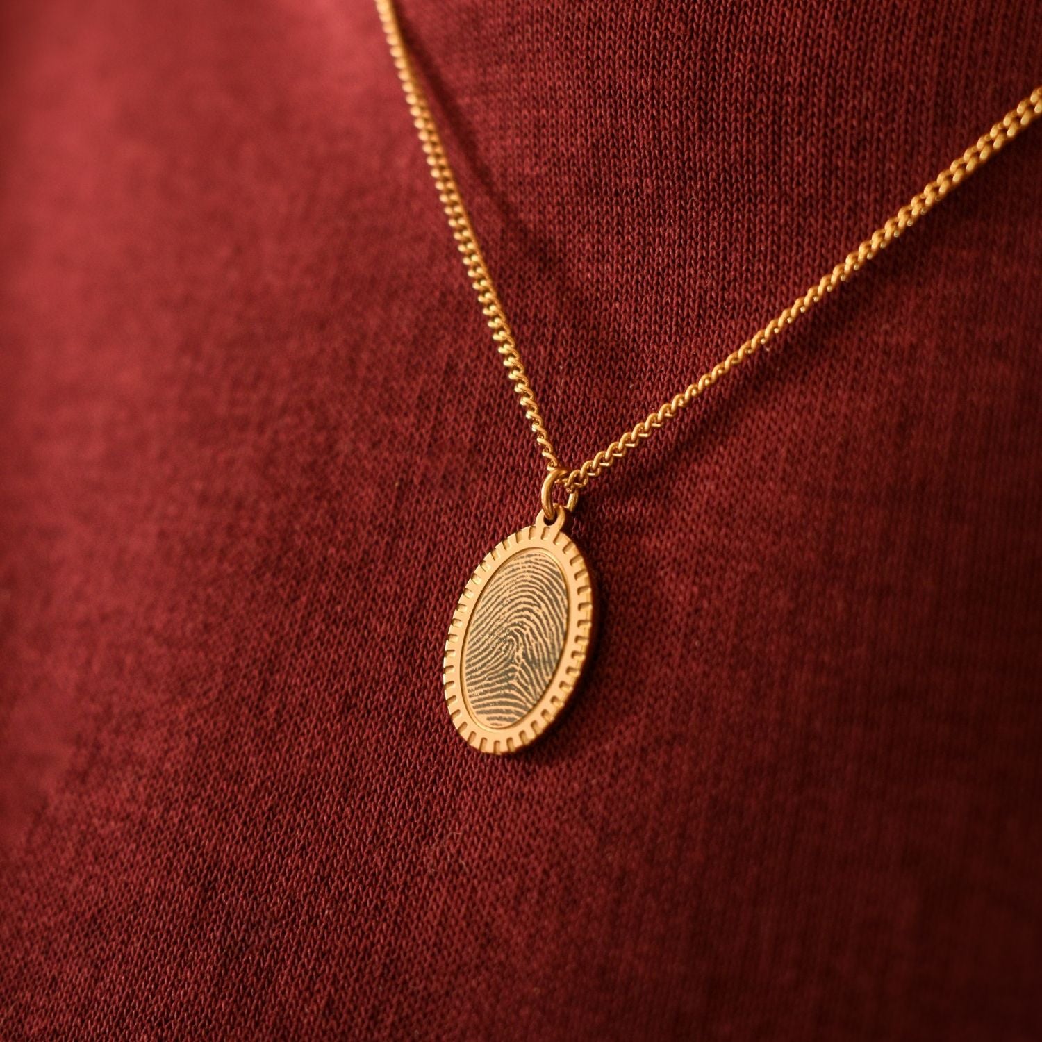 Ovale ketting vingerafdruk