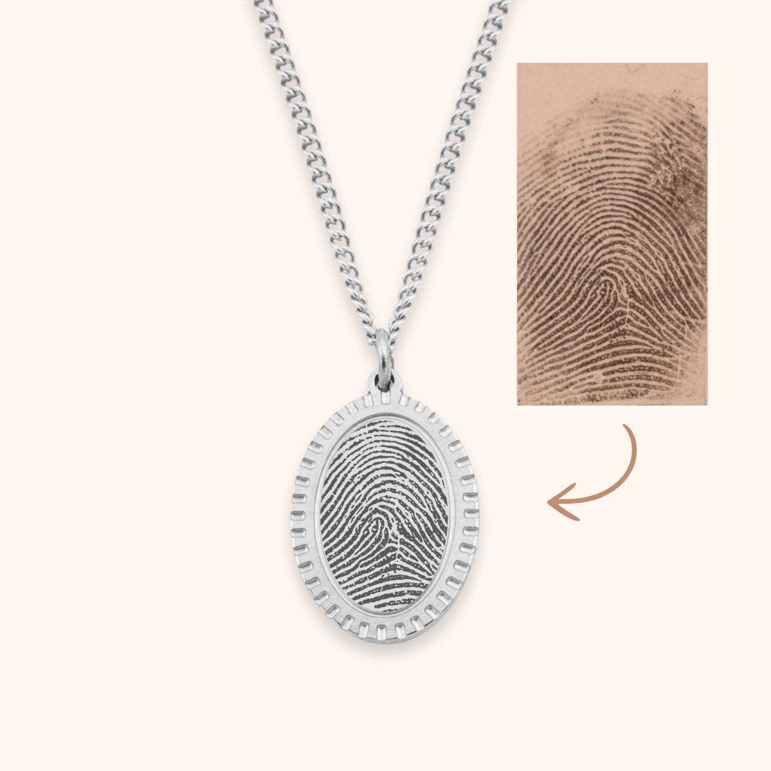 Ovale ketting vingerafdruk