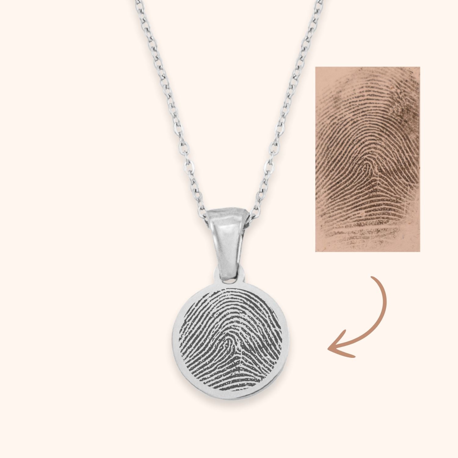 Vingerafdruk ketting cirkel