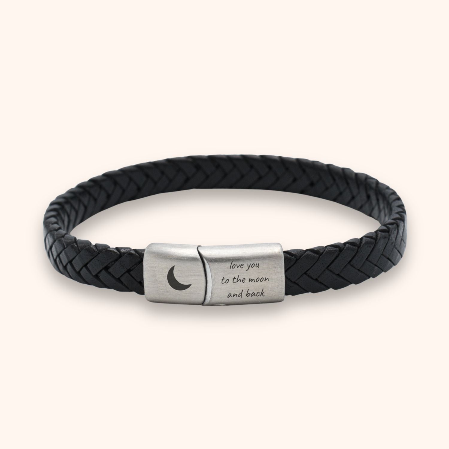 Heren armband leer eigen gravering