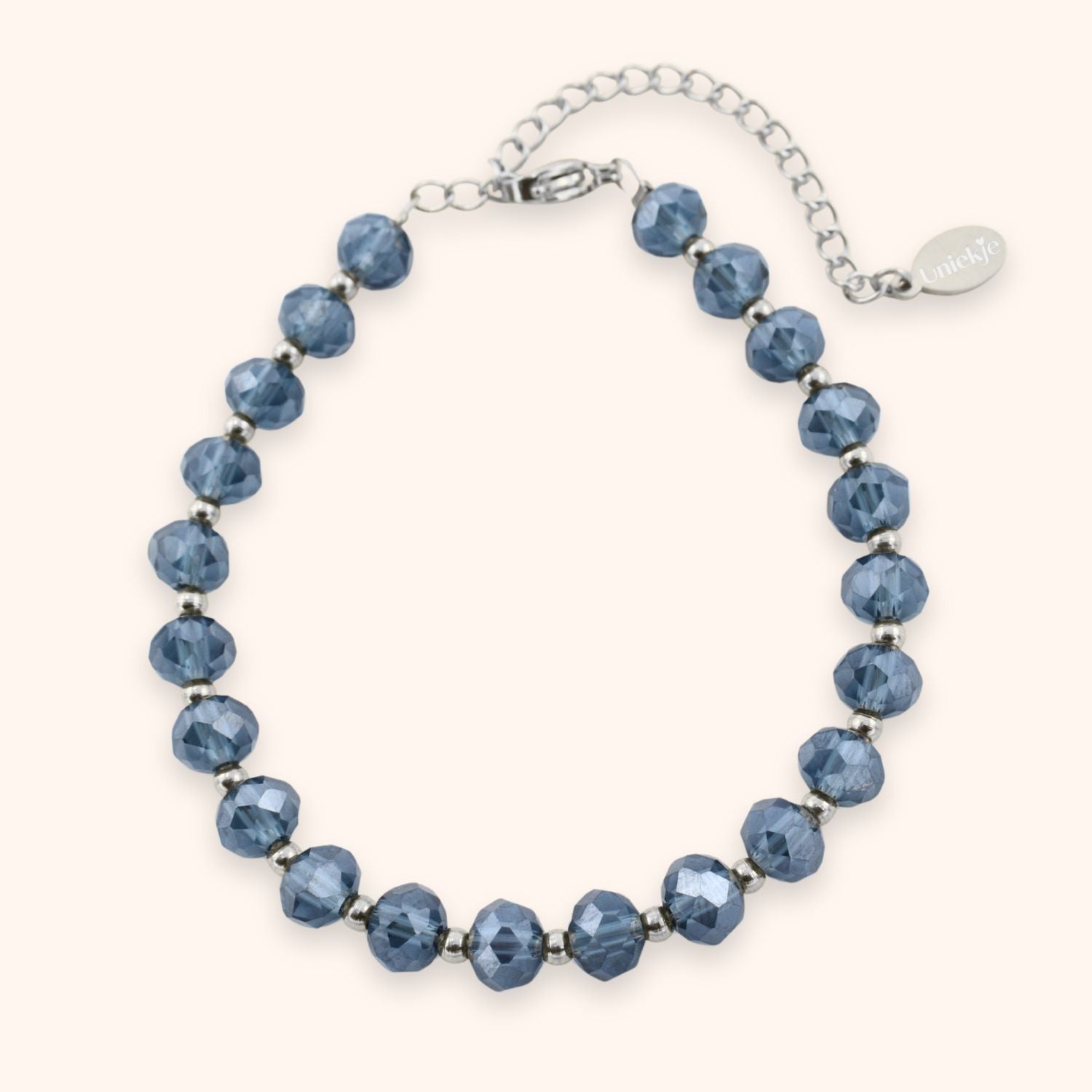 Kralen armband rondelle blauw
