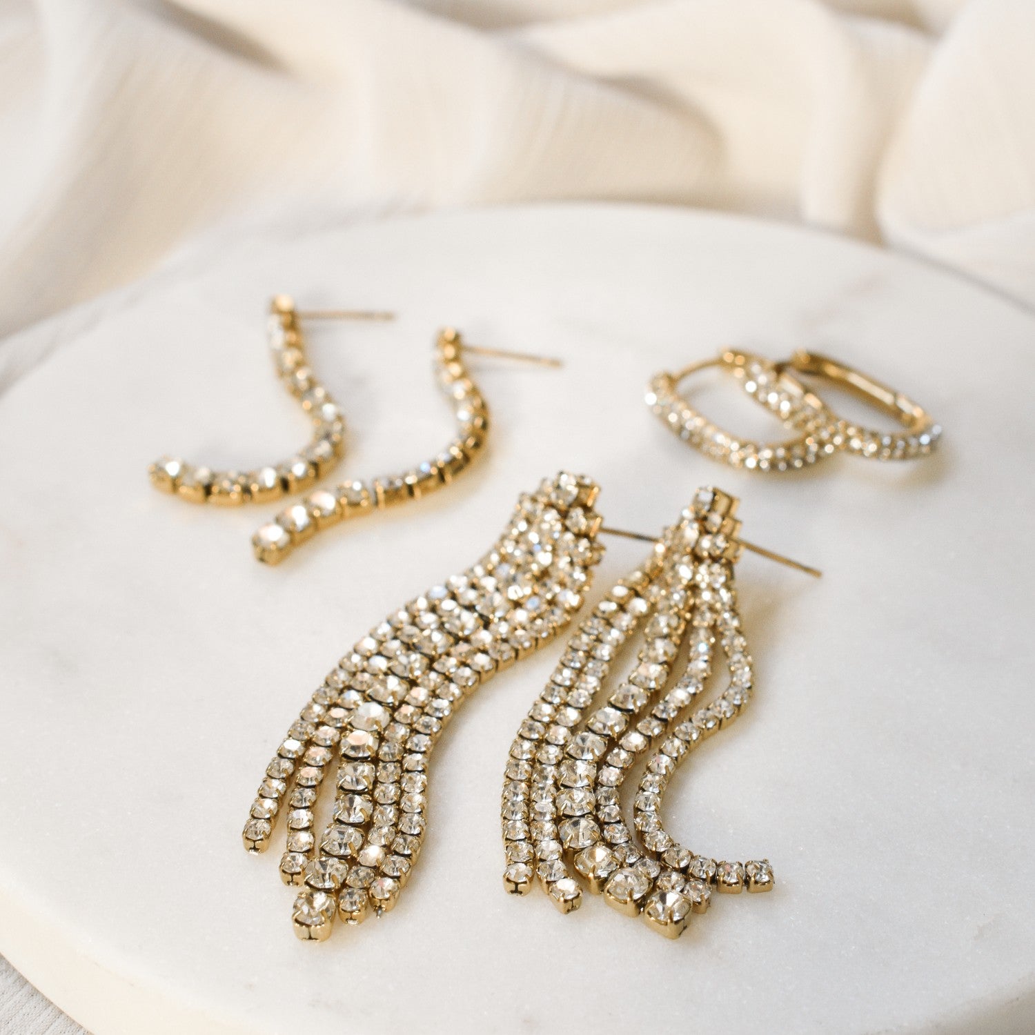 Statement strass oorbellen