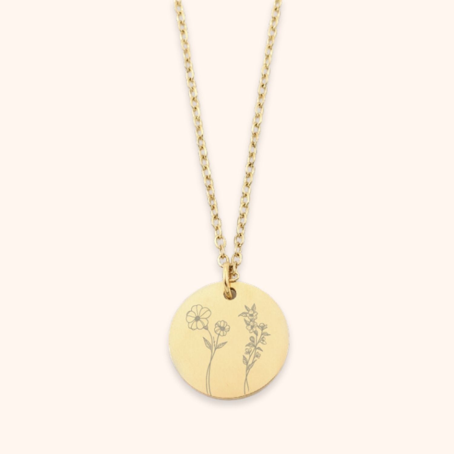 Geboortebloem ketting 2 bloemen