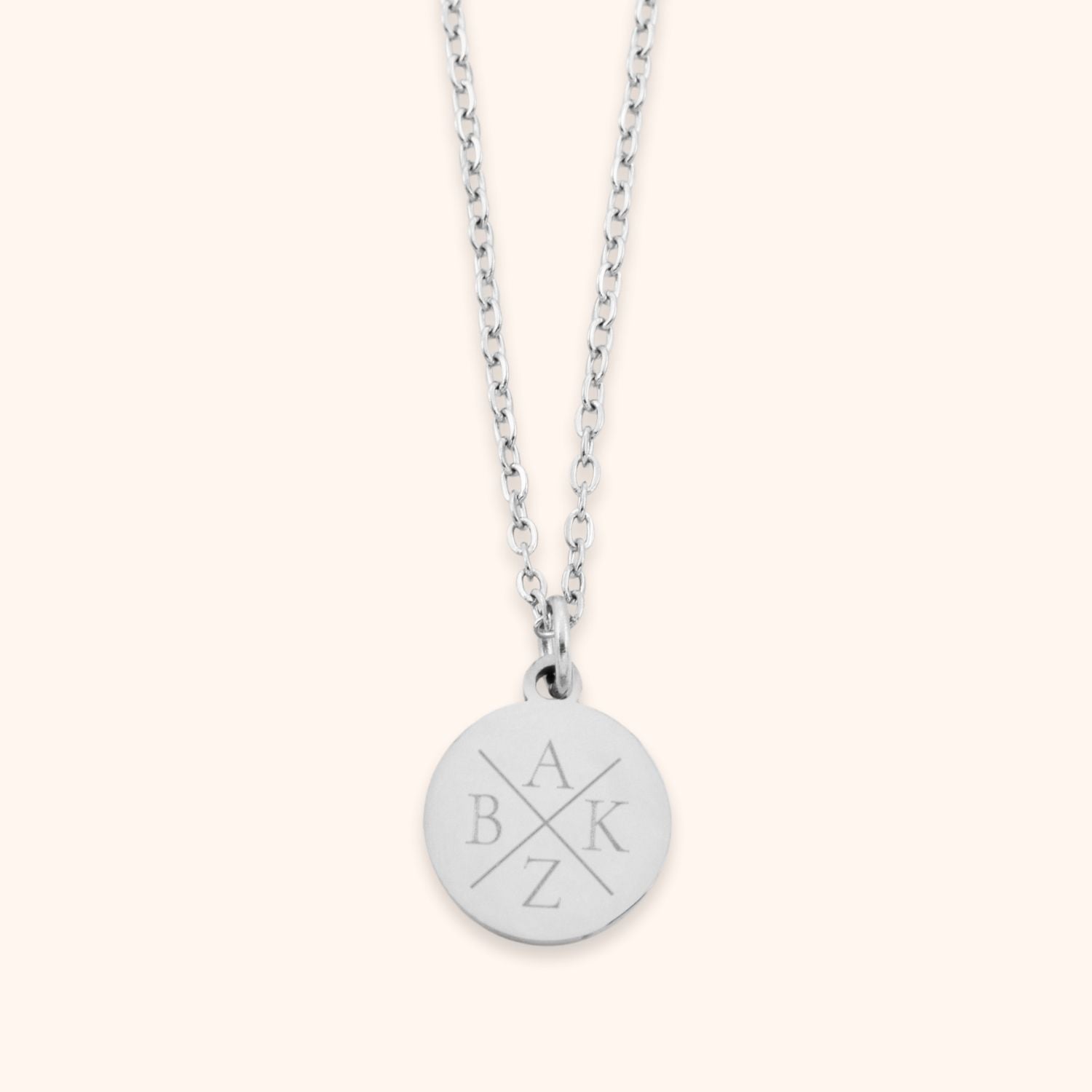 Ketting dames initialen gepersonaliseerd zilver