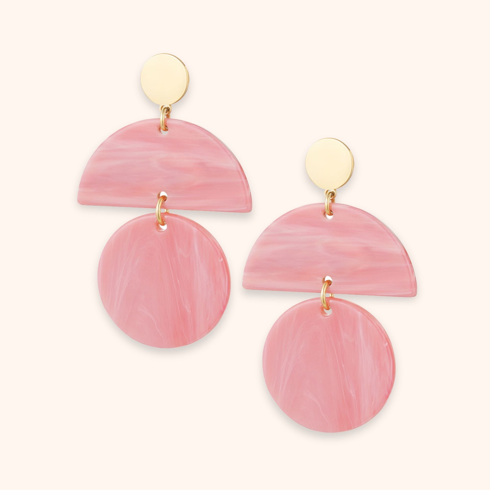 Statement oorbellen resin roze