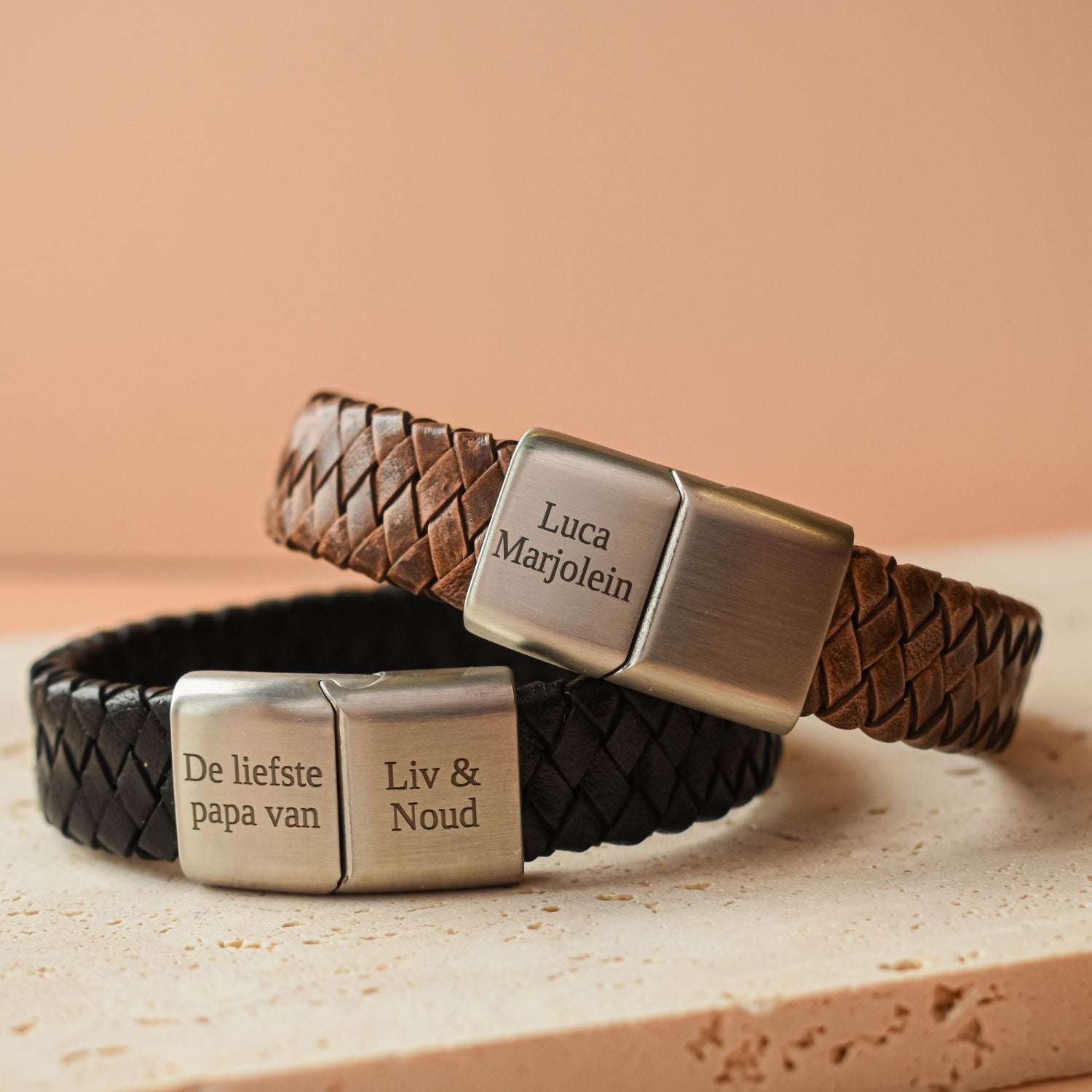 Leren armband heren namen