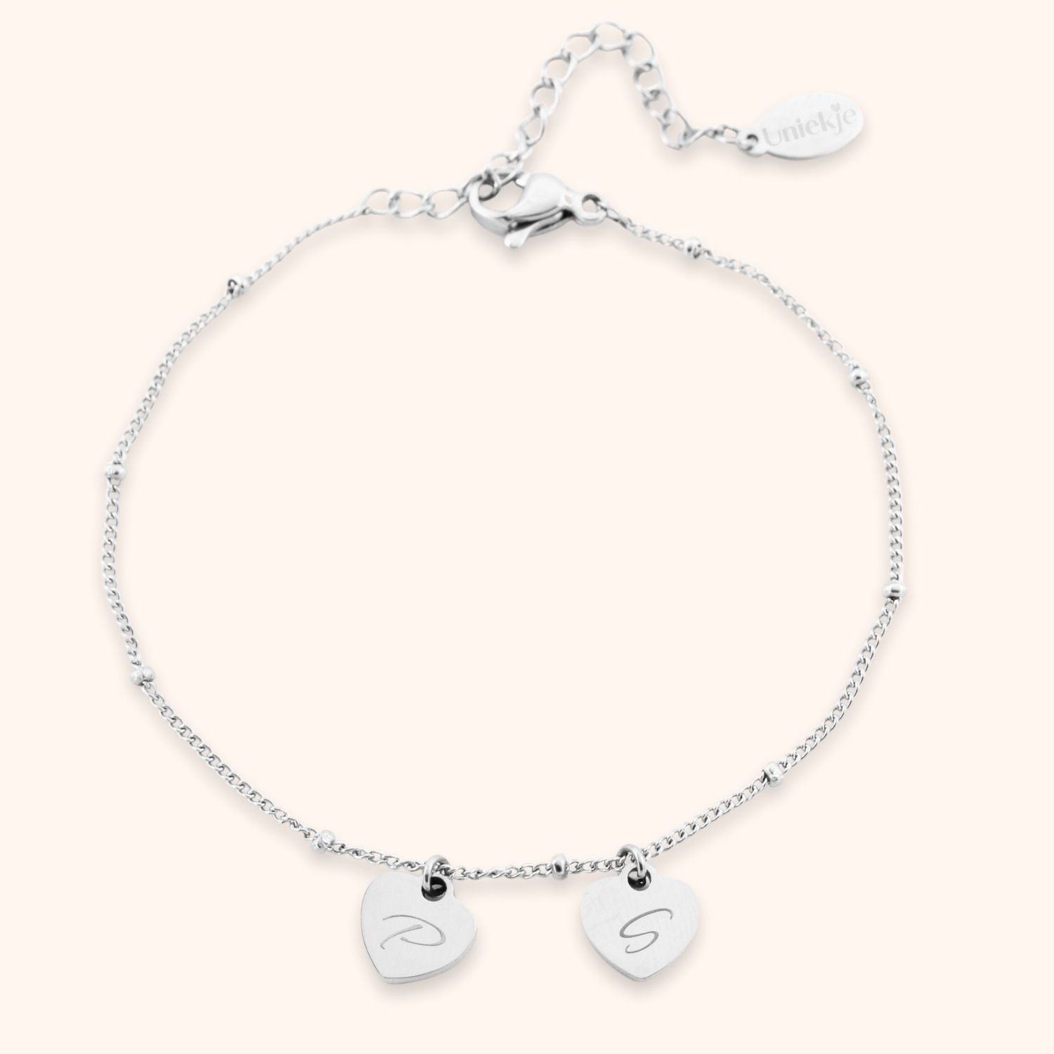 Bedel armband hart | 2 initialen