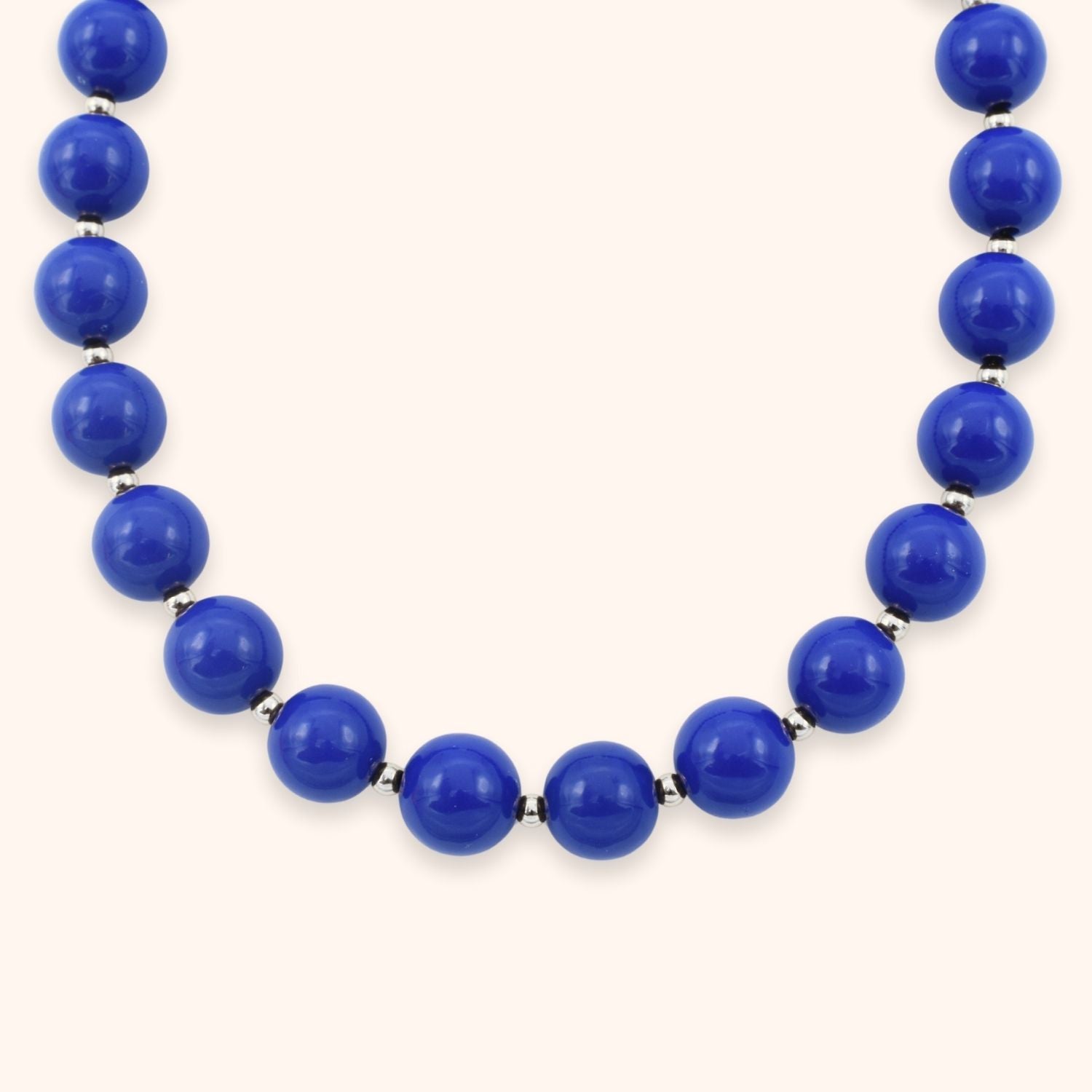 Grote kralen ketting donker blauw