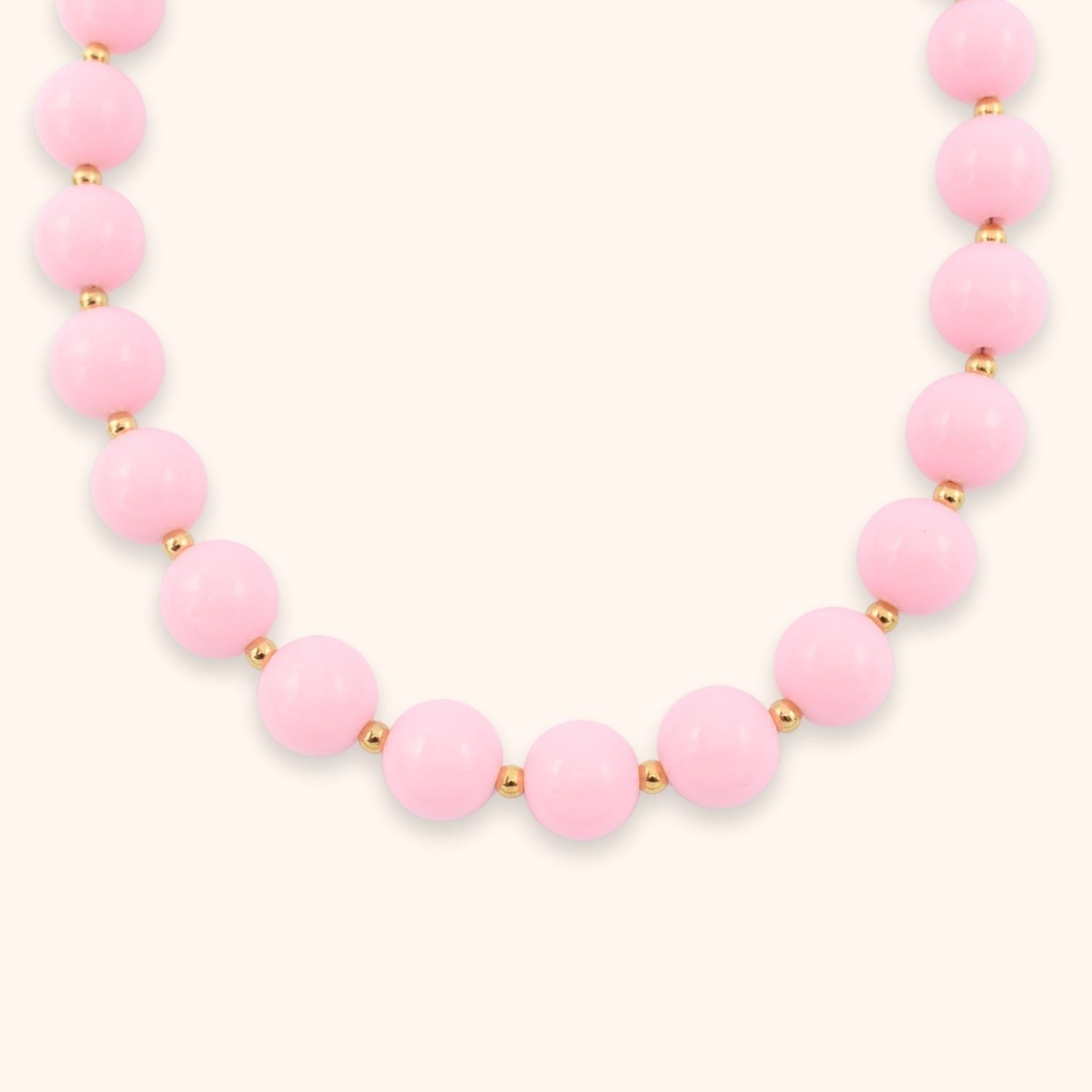 Grote kralen ketting licht roze