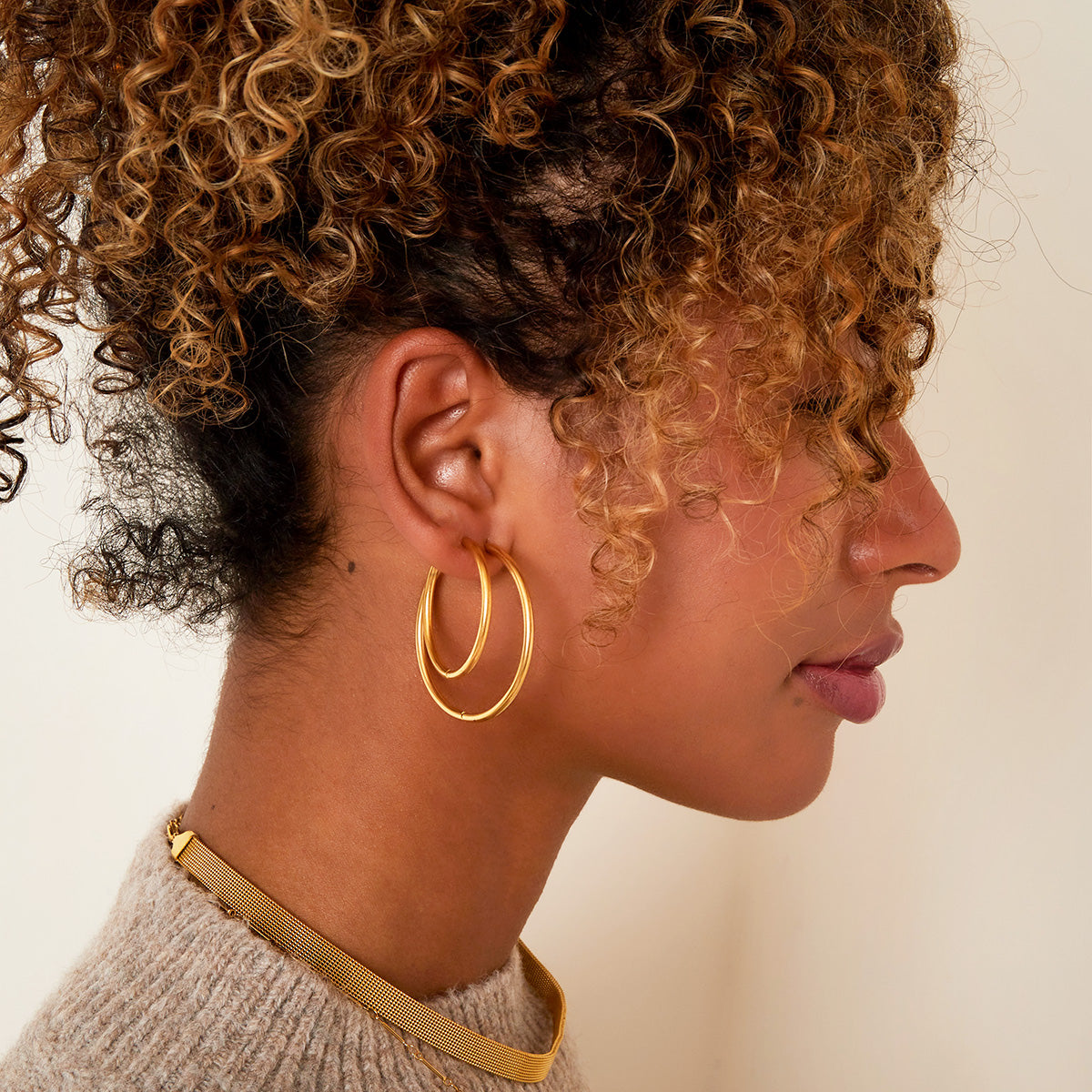 Large basic earrings 35 mm