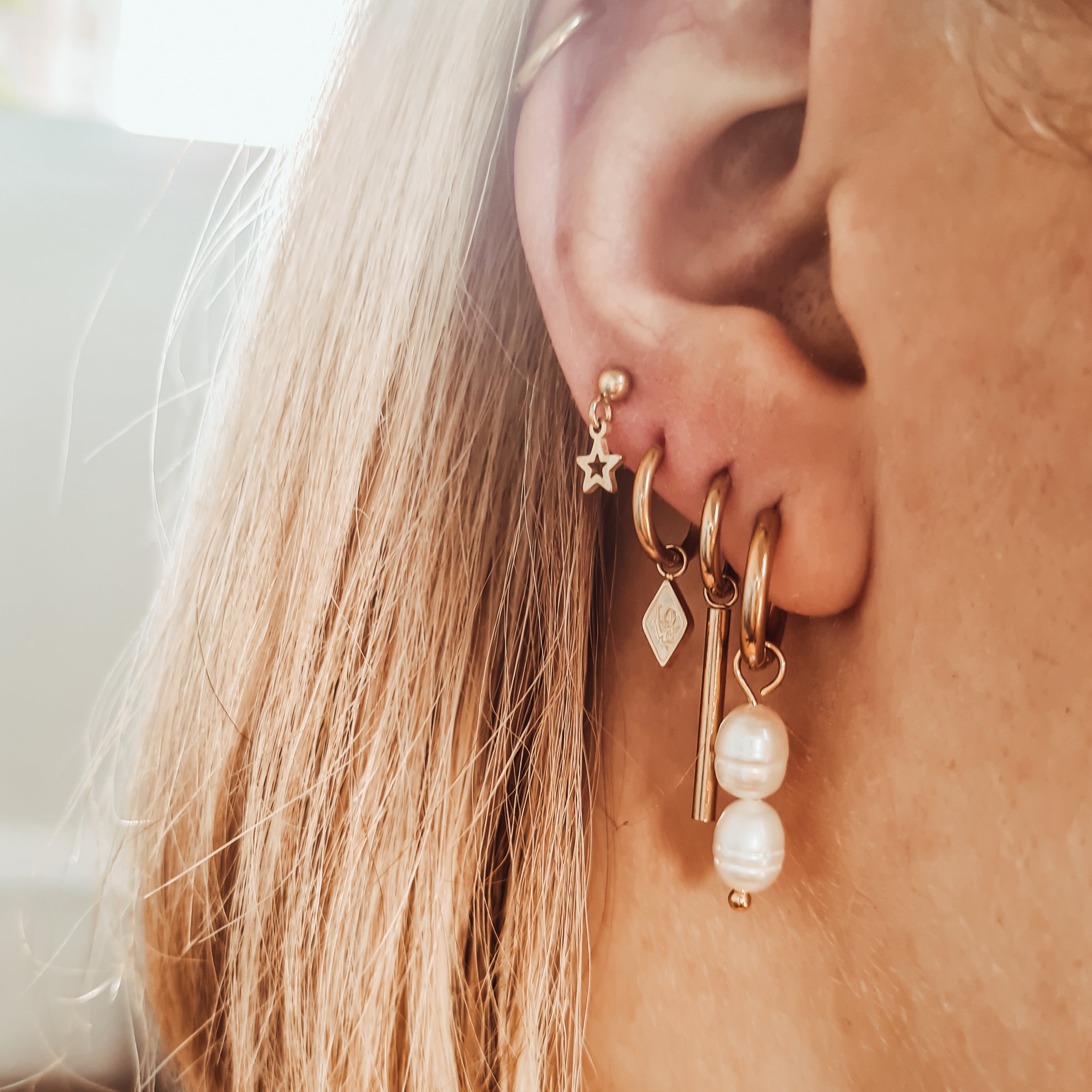 Earrings 2 pearls