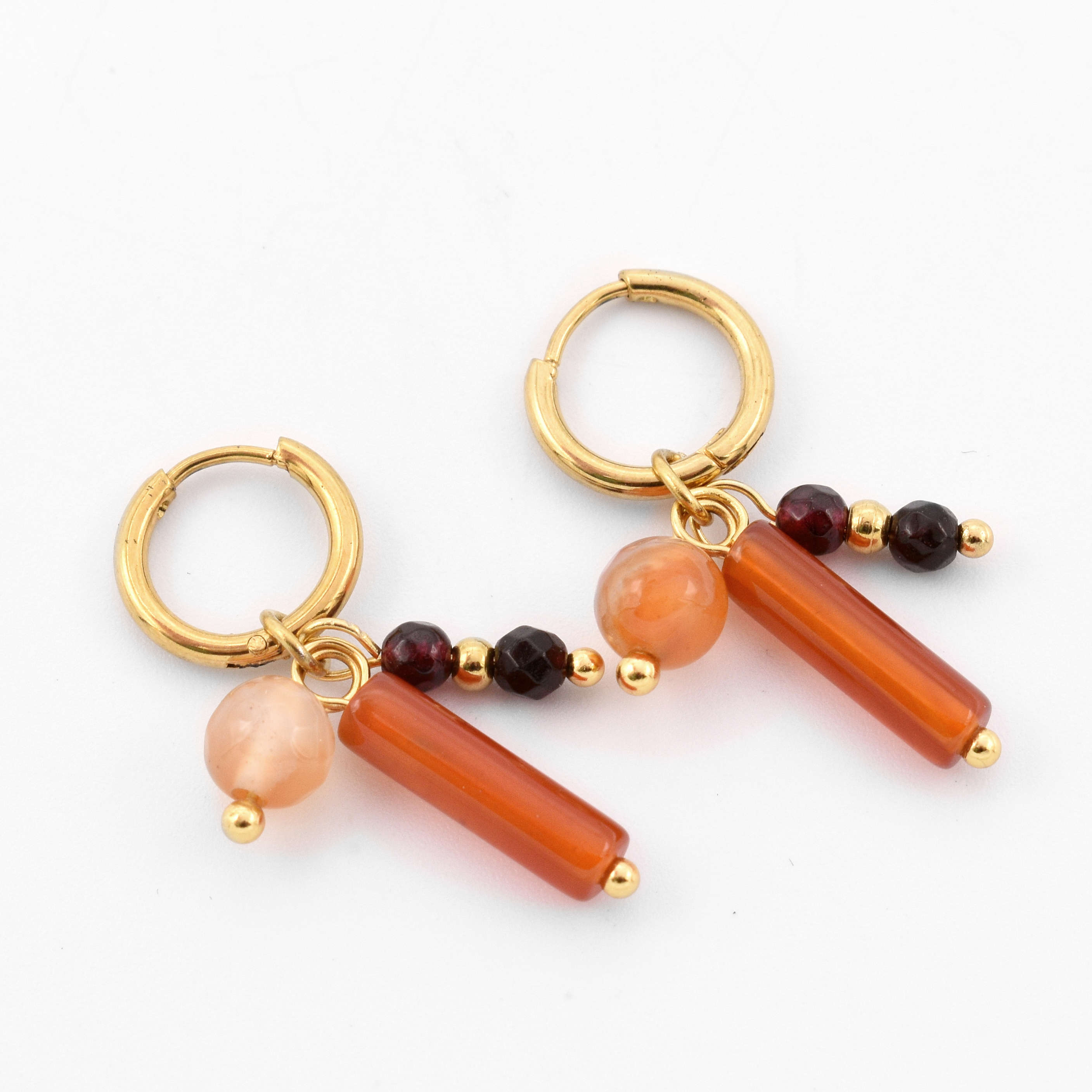 Earrings beads orange