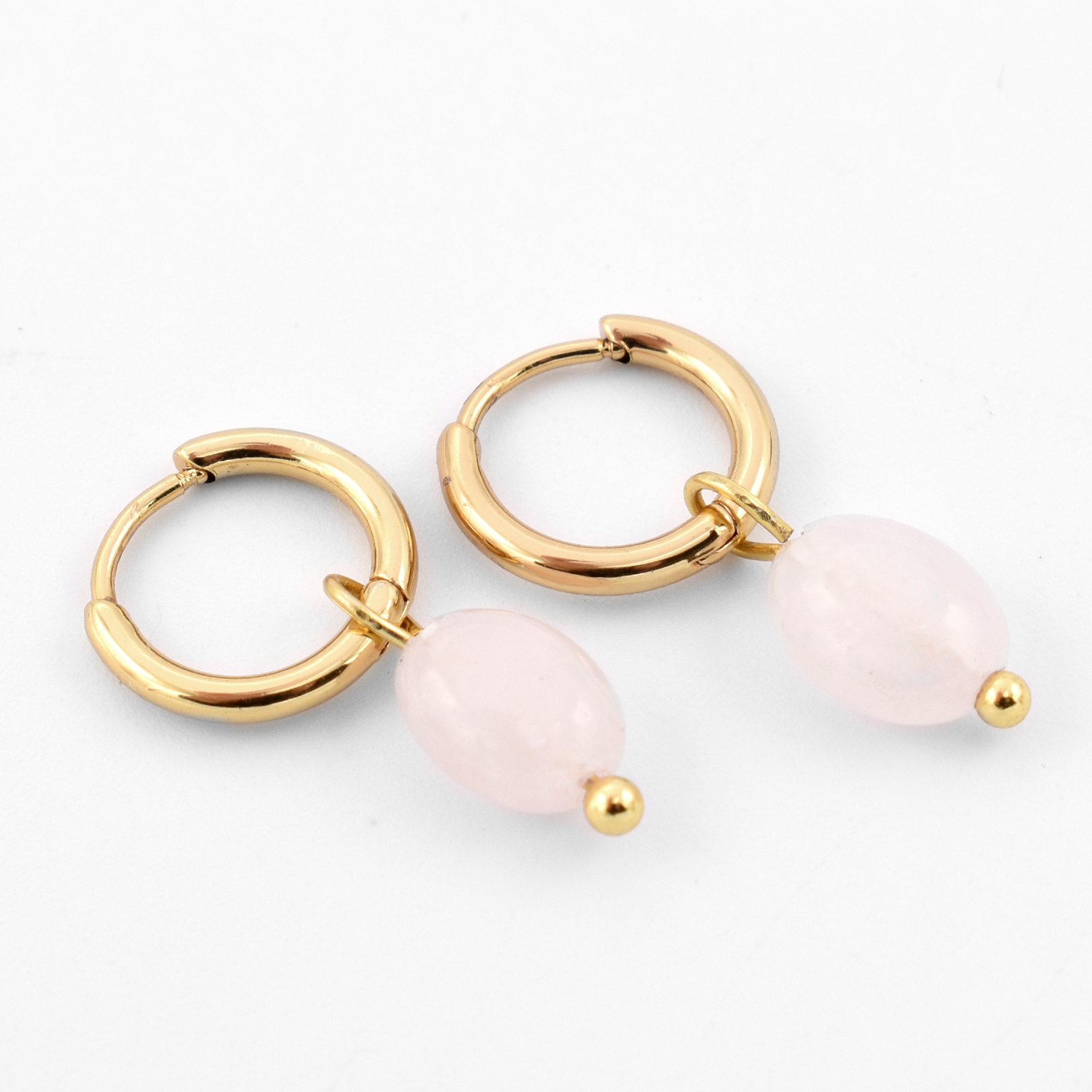 Earrings rose quartz