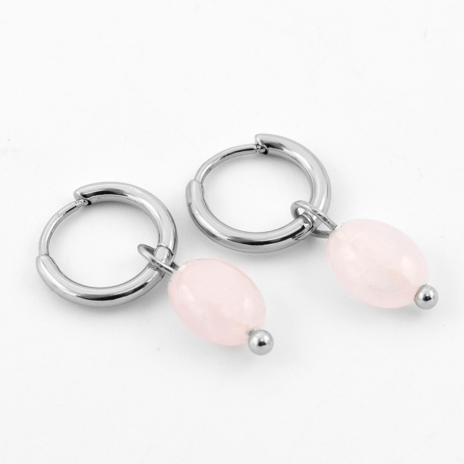 Earrings rose quartz