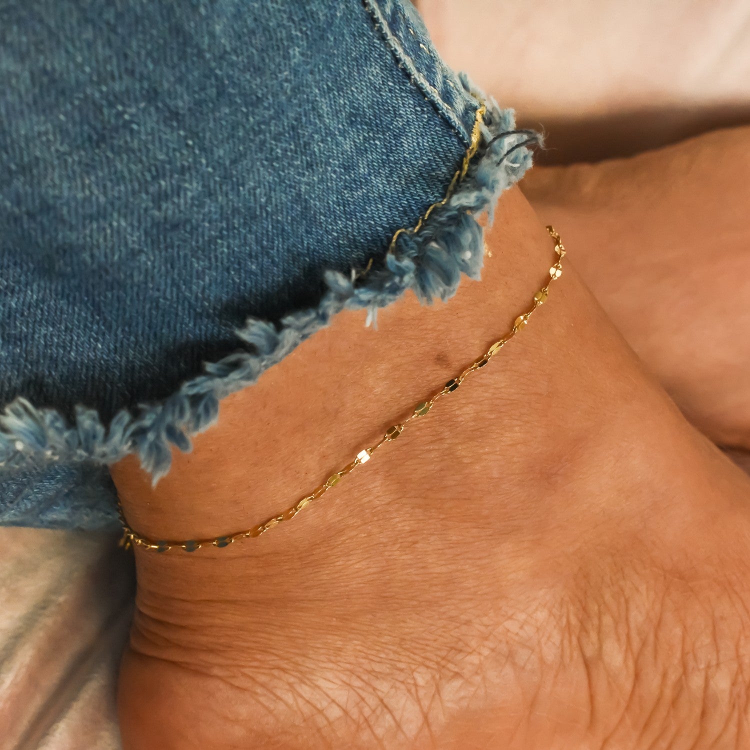 enkelbandje glinster goud schakel