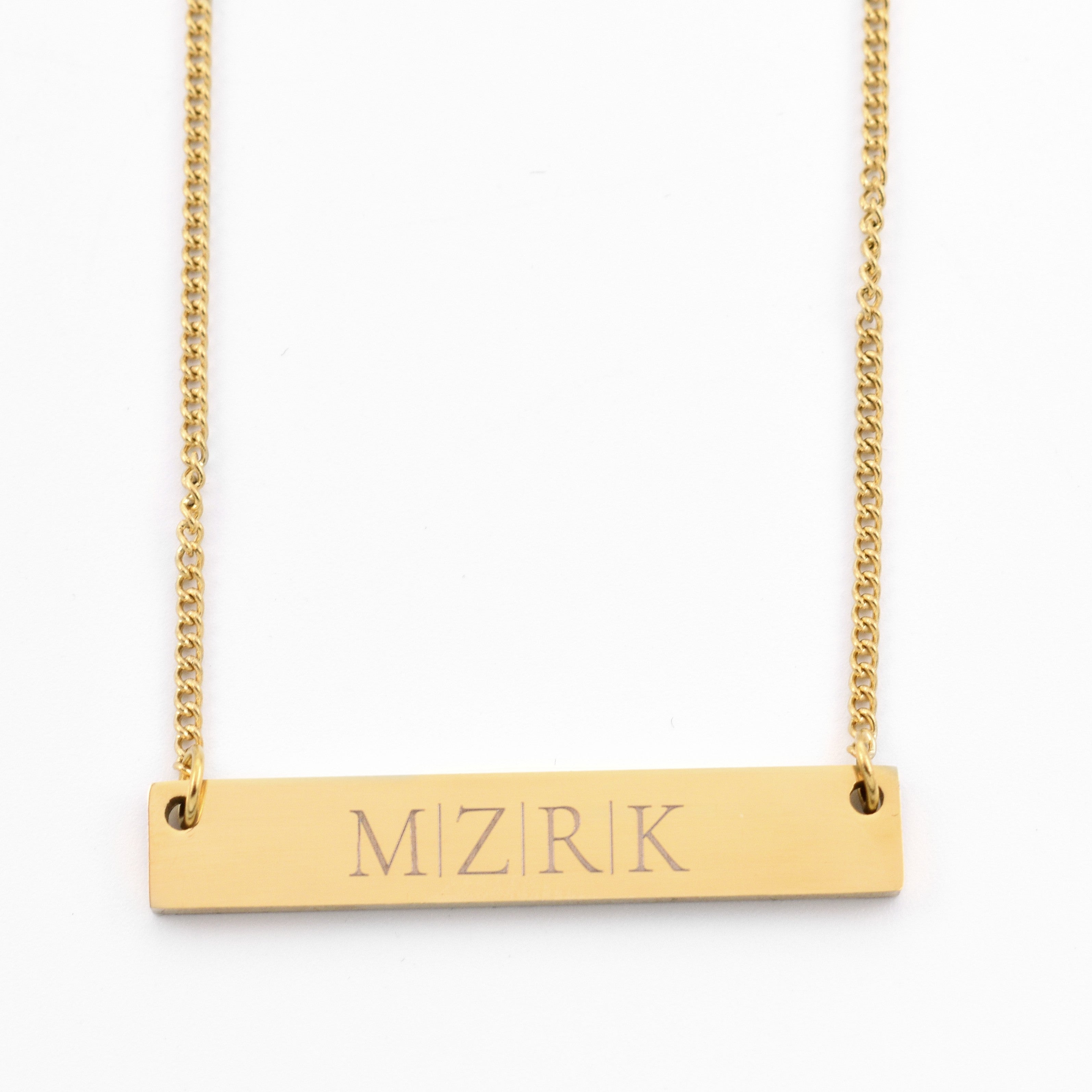 Initials necklace rectangle