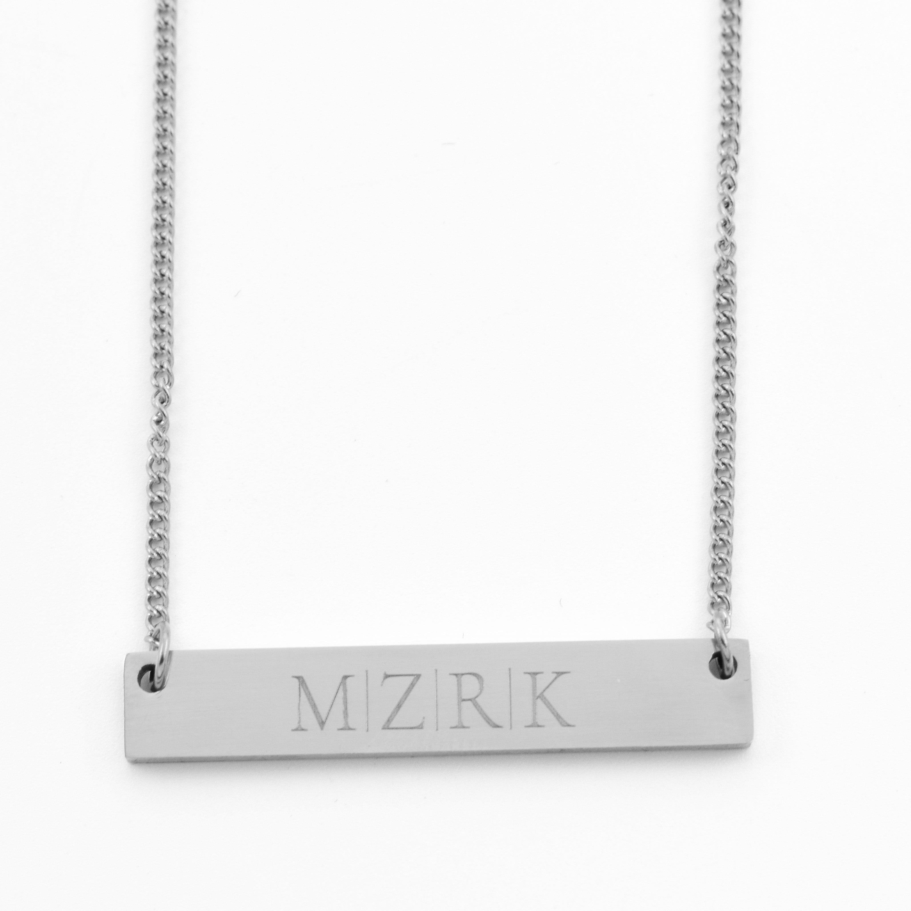 Initials necklace rectangle