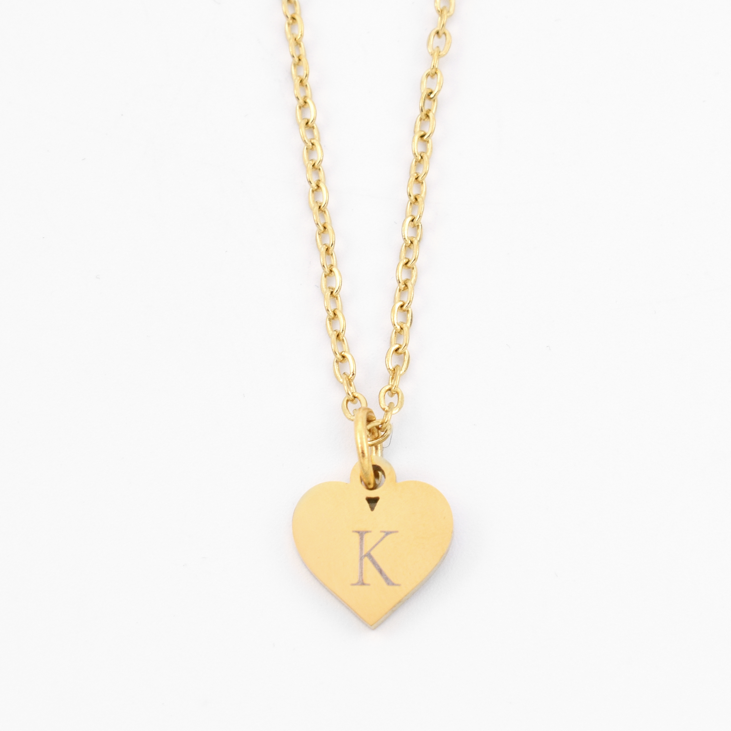 Initials necklace heart