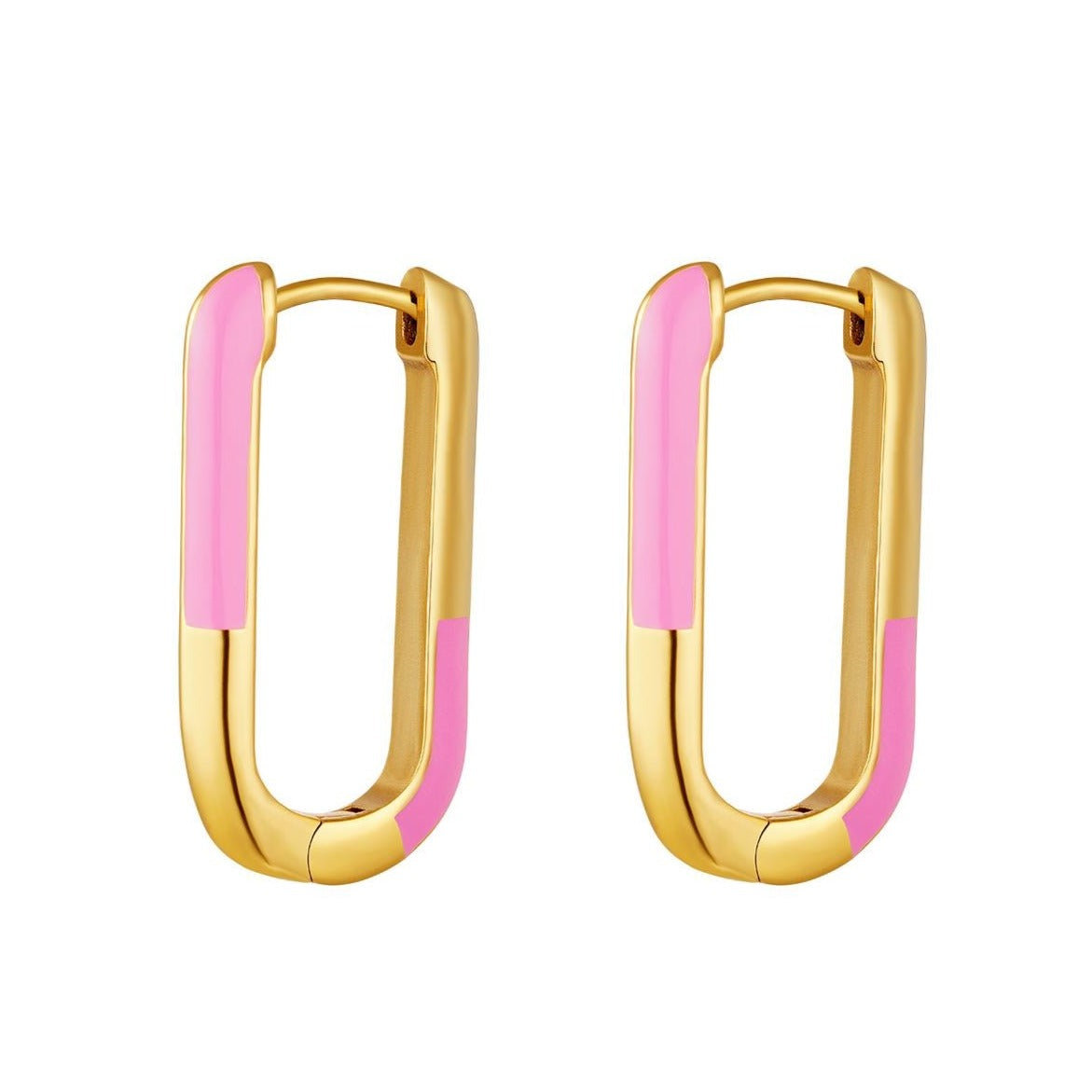 Oval earrings colored